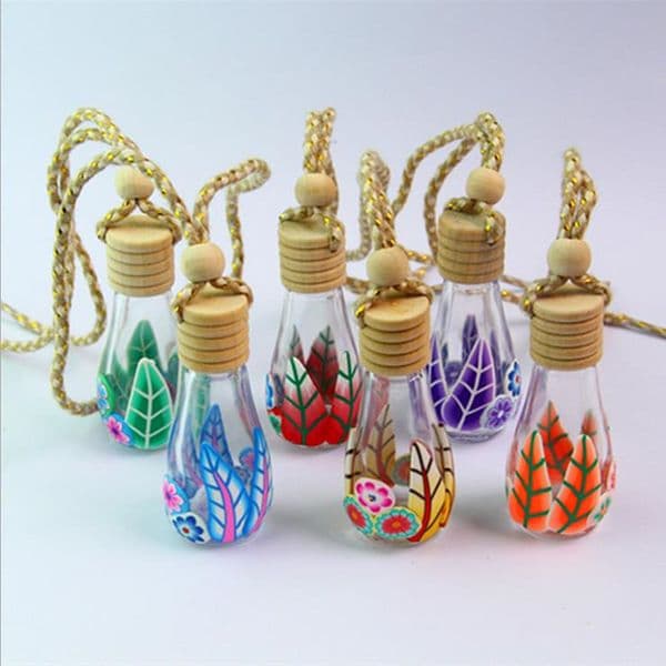 car rearview mirror Pendant Car styling decorate color flower glass bottle car air freshener Perfumes Original empty bottle F2017369