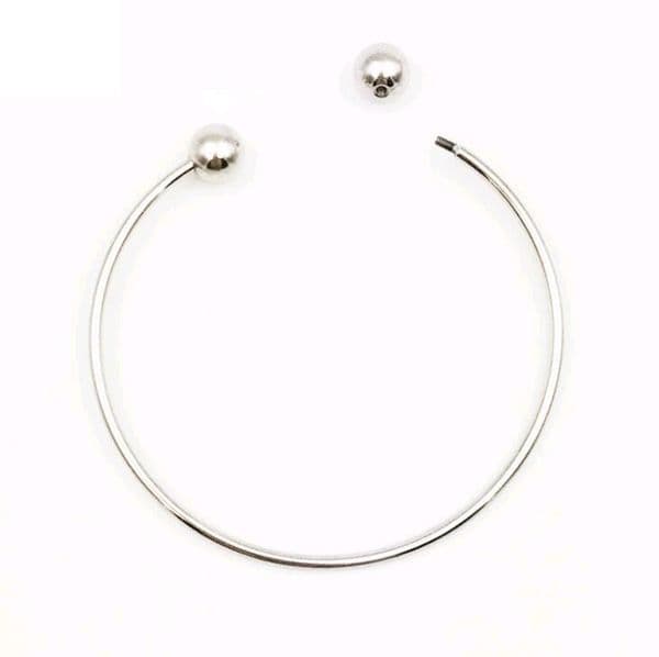 Women's Stainless Steel C-Shaped Cuff Bangle with Customizable Screws for European Beads Charms DIY Bracelet