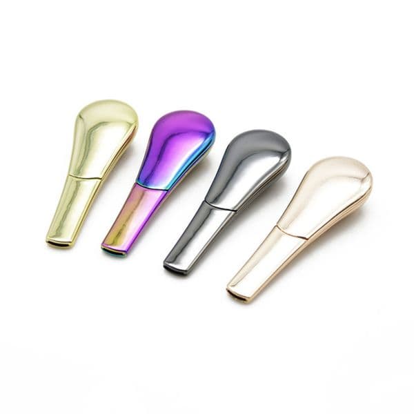 Wholesale Spoon laddle Herb Cigar Metal Smoking Pipe Zinc Alloy bubblers pipes smoking accessories for dry herb vaporizer tobacco pipe
