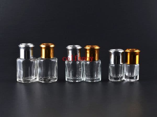 3ml 6ml 10ml 12ML Octagonal Glass Bottle with Gold Lid, Roll on Bottle, Perfume Roller Bottles, Essential Oil Packaging