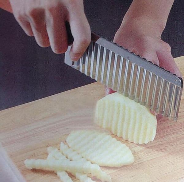 Vegetable Cutter Stainless Steel Potato Wavy Edged Cutter Knife Gadget Vegetable Fruit Potato Cutter Peeler Cooking Tools G418