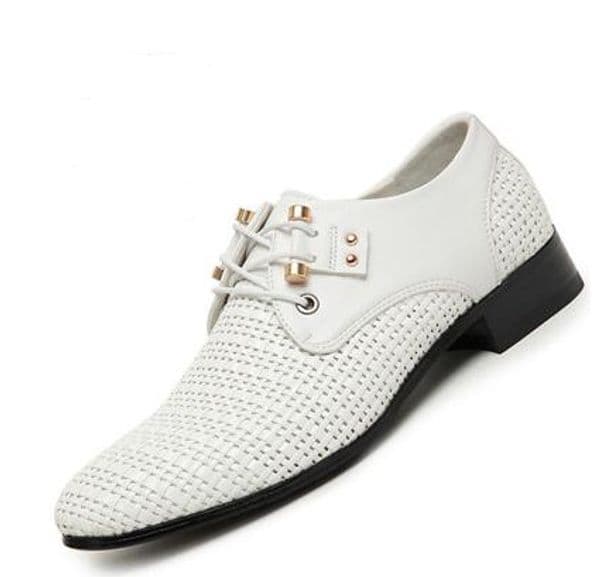 NEW summer Latest Groom dress shoes Men's breathable Hollow out PU leather shoes for men's Hole hole leather sandals white/black/brown AX124