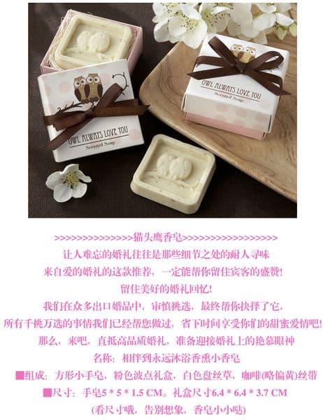 Wedding Favors and Gifts for Guest Scented Decorative Soaps Handmade Mini Owl Soap Creative Gift Items 100pcs/lot