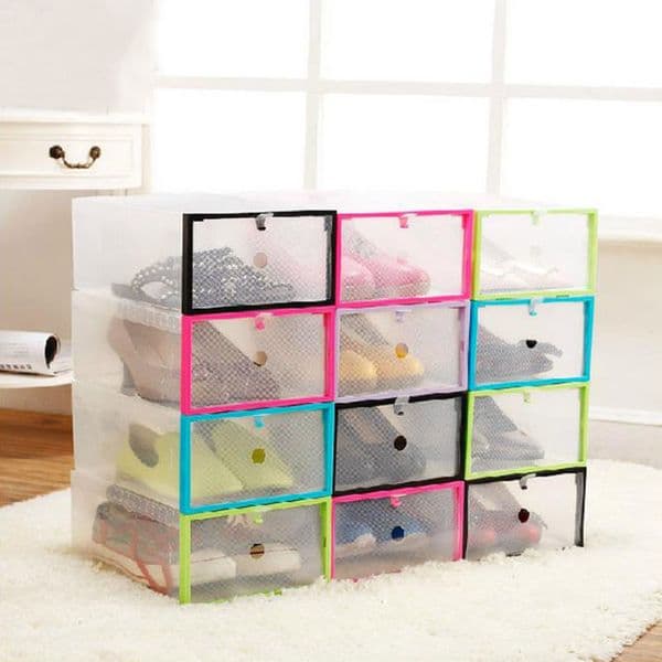 Hot sale Plastic Transparent Drawer Case Shoe Storage Organizer Stackable Box Storage Boxes & Bins free shipping