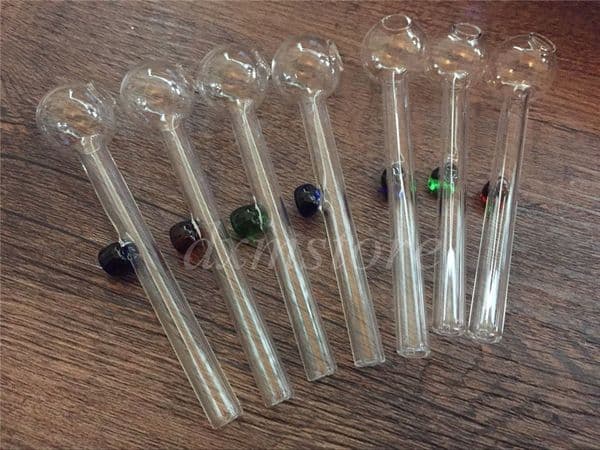 Glass Oil Burner Smoking glass Pipe 10cm thick clear tube Freeshipping Wholesale BestGlass