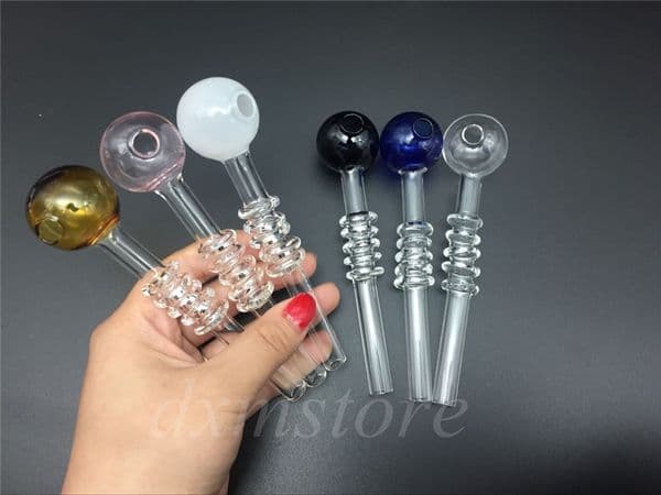 30mm ball glass oil burner Mini Smoking Handle spoon pipe tobacco pipe IN STOCK