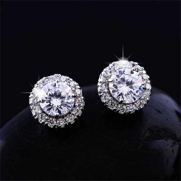 New Arrival Best Friends 18K Gold Plated Earings Big Diamond for Women White Zircon Earrings