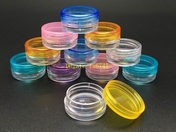 500pcs/lot 3g 5g Colorful Cosmetic Empty Jar Pot Makeup Face Cream Container Bottle Nail Art Powder Storage Box case
