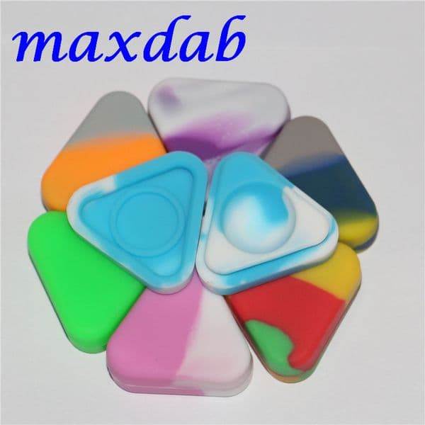 Triangle Silicone Wax Container Box 1.5ml Silicone Jars Dry Herb Wax Box Container Non Solid Color & Pure Color Wax