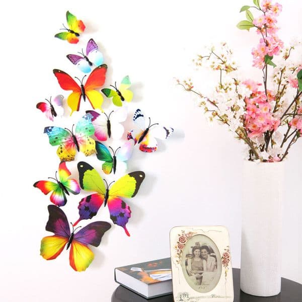 Pieces Set PVC Butterfly D Wall Sticker For Kids Living Room Decoration More Than Colors For Choosing