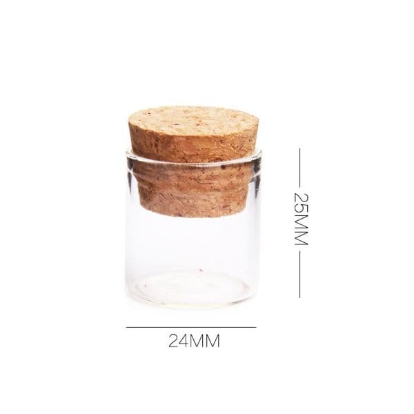 24*25mm 5ml Mini Glass Vials Jars Packaging Bottles Test Tube With Cork Stopper Empty Transparent Clear Bottles wa3190