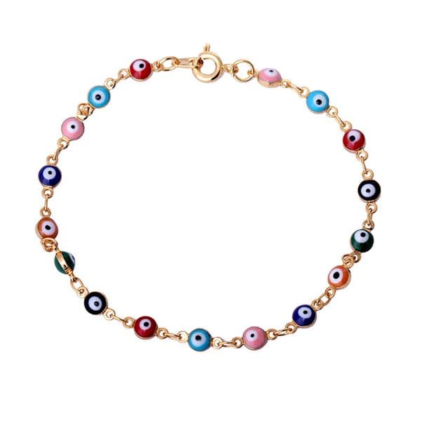 Vintage Women Bracelets 18K Yellow Gold Plated Turkish Eyes Charm Bracelets for Girls Women Nice Birthday Gift for Girls Friend