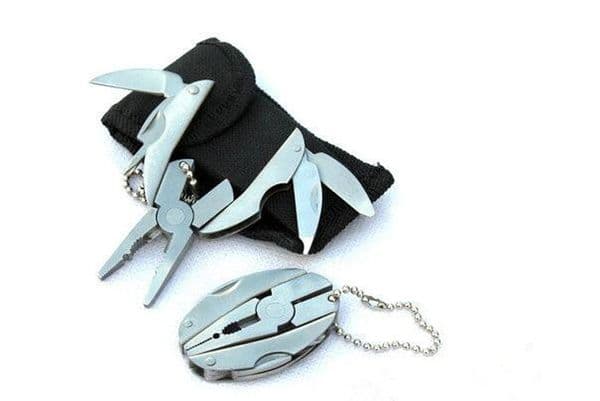 Multi function pliers mini folding tongs including screwdriver filer knife keychain outdoor equipment hand tools tortoise pliers wen7103