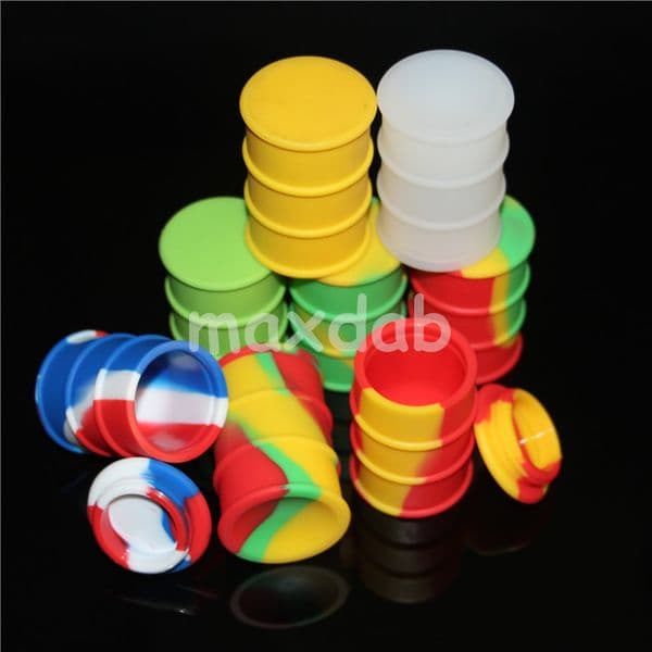 boxes Silicone Wax Concentrate Containers 26 Ml Oil Drum Barrel Container Nonstick Jars 20 Pcs Lot silicone water pipe oil rigs