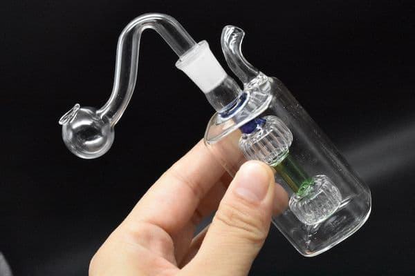 Mini Glass Oil Burner pipe Water Bong small oil burner water pipe bong Vortex Honeycomb percolator bubbler glass ash catcher bong