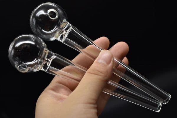 Thick quality glass tube pipes Cheap Glass Oil Burner Pipe tobacco smoking burner Cigarette Filter clear glass tube oil burner