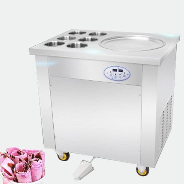BEIJAMEI Factory price fried yogurt ice cream roll machine 110v 220v rolling fried ice cream machine with 6 buckets