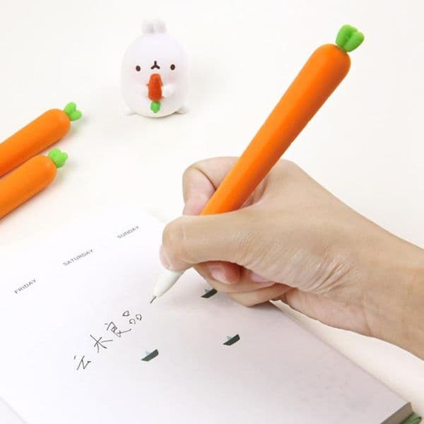 300pcs/lot Creaive Carrot Roller Ballpoint Pen 0.5mm Orange Vegetable Shape Stationery Christmas Gift fast shipping
