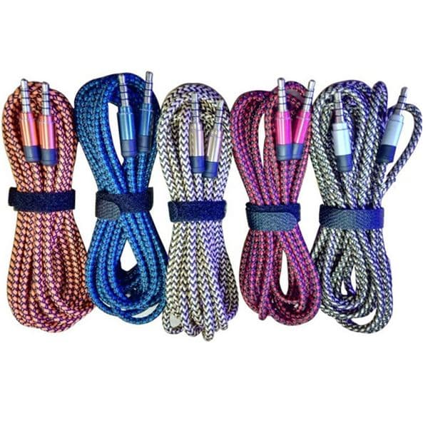 Braided Weave AUX Audio Cable 5FT 1.5M 3.5mm Male Stereo Audio Extendtion Cables For Cell phones MP3 Speaker Tablet