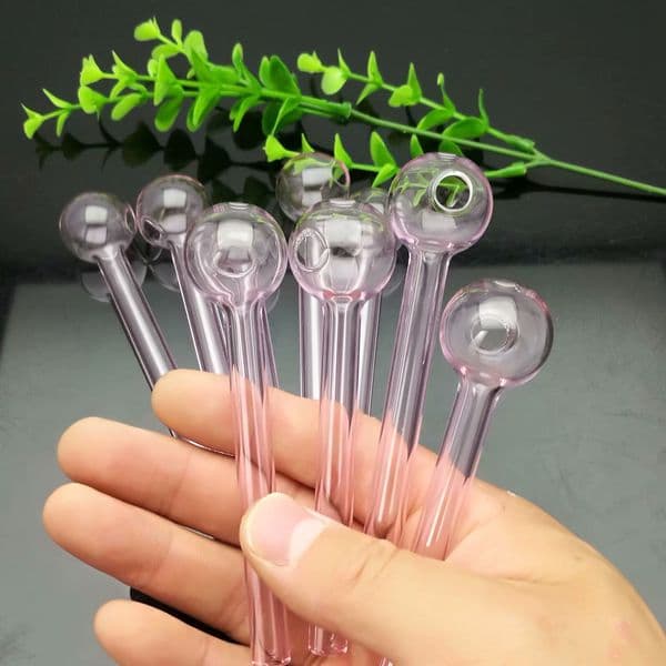 Smoking pipes Ball Glass Oil Burner Pipe Smoking Bowl Water Hookahs bongs Pink thick 10cm glass straight pot