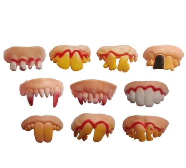 Halloween Horror Zombie Vampires False Teeth Denture Fancy Dress Funny Dental Fake Rotten Teeth Props Costume party decor