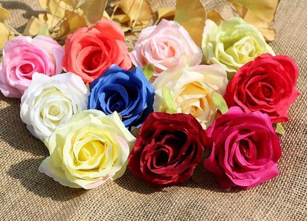 Simulation Big Rose Flower Heads Artificial Flowers Ball Head Brooch Festival Home Wedding Decoration Silk Flower GA70