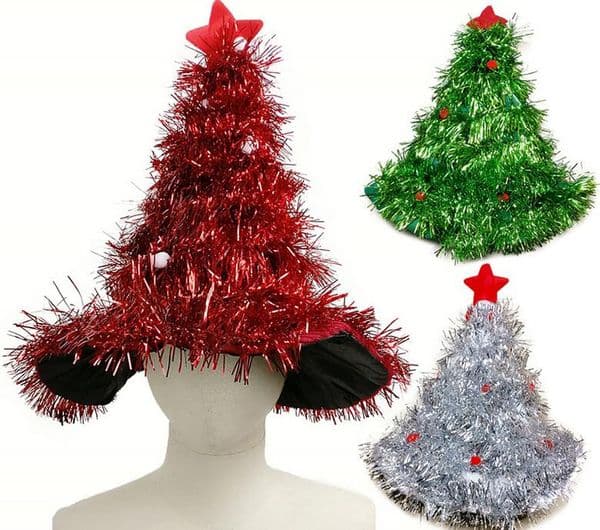 Christmas tree hat Christmas straw hat party prop hat Christmas Hats Children ADdult Party perform non-woven fabric +PVC
