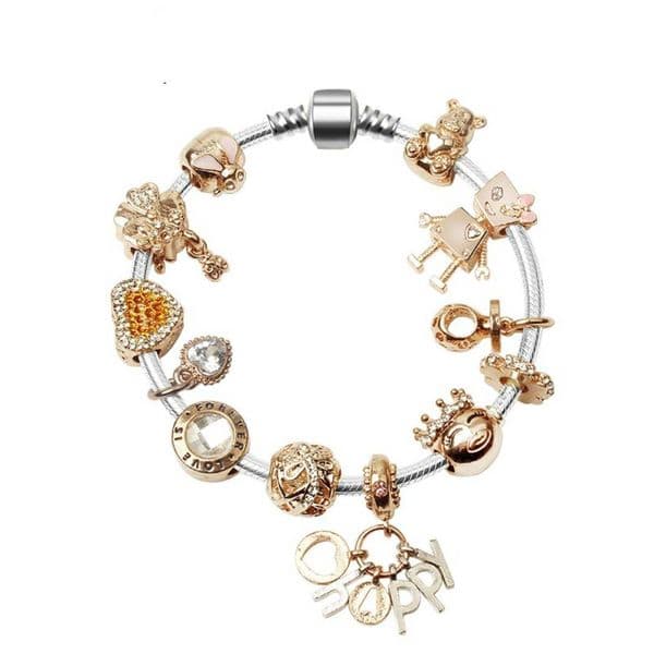 charm bracelet 925 Silver Rose Gold Charms Bead for European Bracelets Bella Pendant Accessories Bangle Valentine Gift Diy Wedding Jewelry