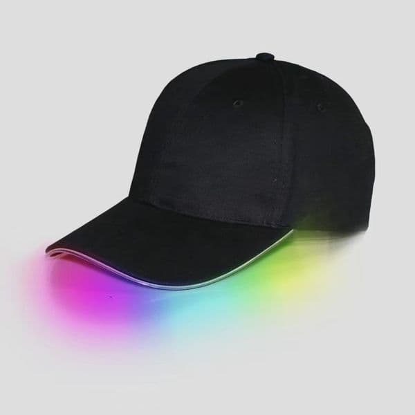 LED Baseball Caps Cotton Black White Shining LED Light Ball Caps Glow In Dark Adjustable Snapback Hats Luminous Party Hats lin2966