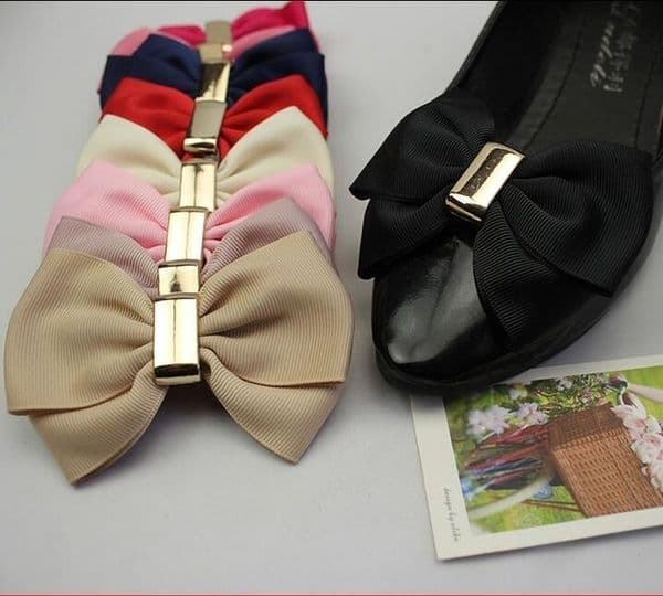 New Fashion Women High Heel Fashion Bow Shoe Clips Decoration Jewelry Charms 1 Pair Shoe Decorations