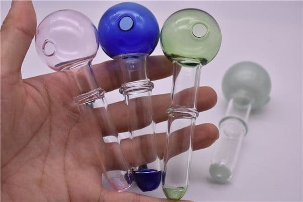 new desgin Colored glass oil burner Mini Smoking Handle Pipes smoking pipes 12cm lenght 40mm diameter Burner oil burner IN STOCK