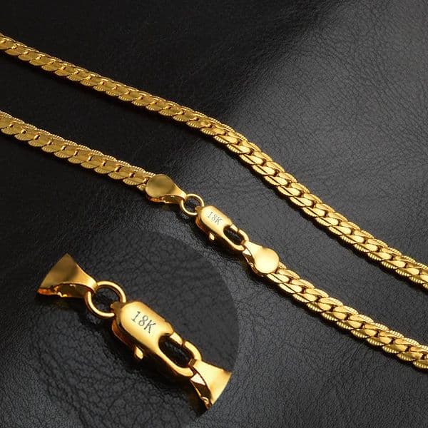 5mm fashion Luxury mens womens Jewelry 18k gold plated chain necklace for men women chains Necklaces gifts Wholes accessories