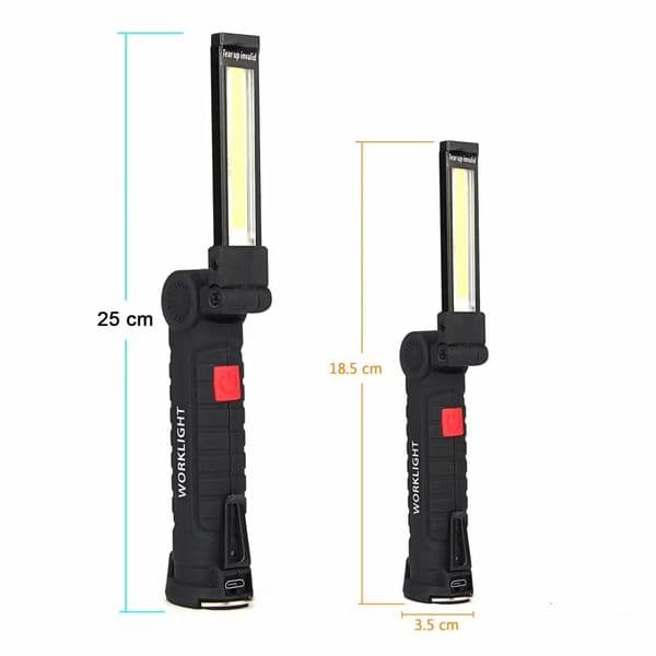 COB Lamp LED Light Working Light with Magnet Portable Flashlight Outdoor Camping Working Torch USB Rechargeable Built In Battery