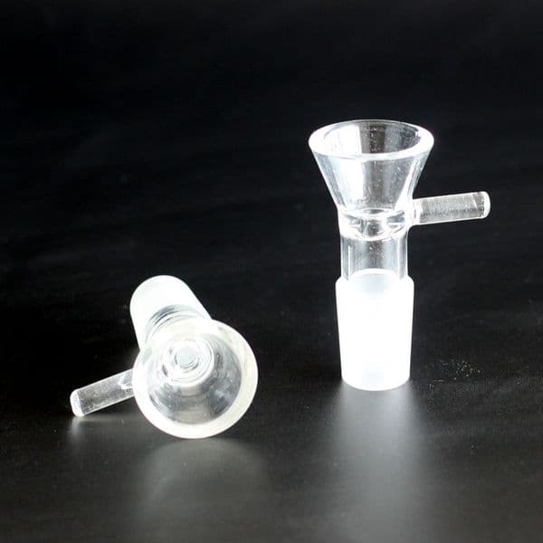 Glass Tobacco And Herb Dry Bowl Slide With Handle For Bong Pipes Hookahs 14mm 18mm Male