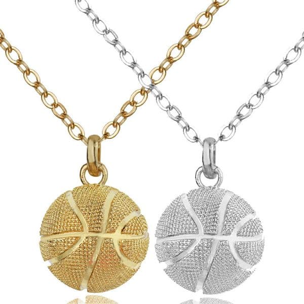 Hot sale Basketball Pendant sports Necklaces Gold Silver Plated Stainless Steel Chains For women & men Fashion Jewelry Accessories