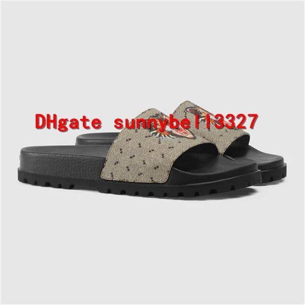 Web Rubber Slide Sandal Men Sandals Designer Shoes Luxury Slide Summer Fashion Wide Flat Slippery With Thick Slipper Flip Flop