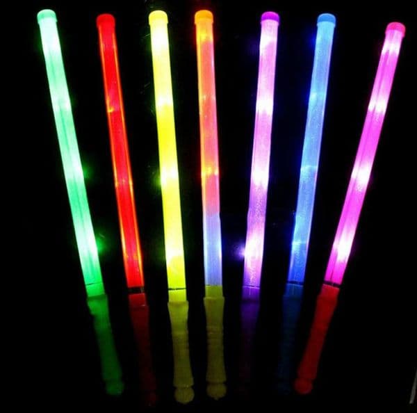 Creative LED Light Fluorescence Sticks Colorful Glowing In The Dark Plastic Flashing Rod Concert Party Wedding Decoration Hot Sale SN1606