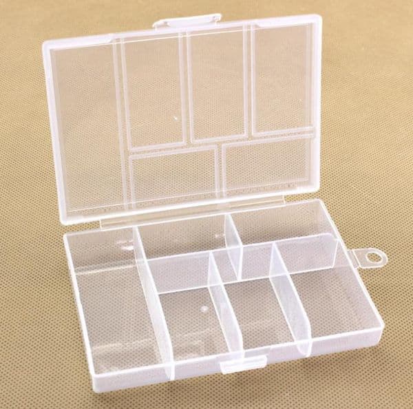 Empty 6 Compartment Plastic Clear Storage Box For Jewelry Nail Art Container Sundries Organizer Free Shipping SN1293