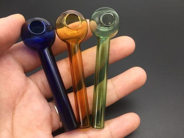 Cheap 7cm colorful glass oil pipes straight Burners Pipes