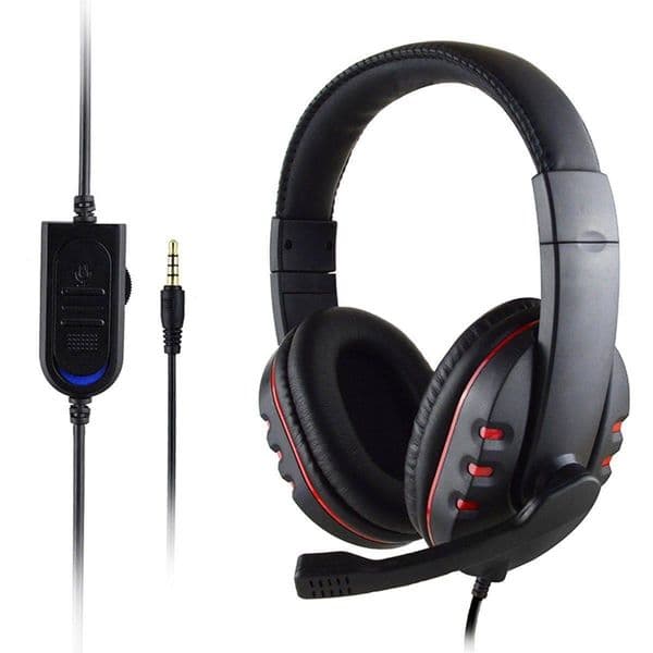Black Gaming Headset Mic Stereo Surround Headphone 3.5mm Wired For PS4 Xbox PC Computer