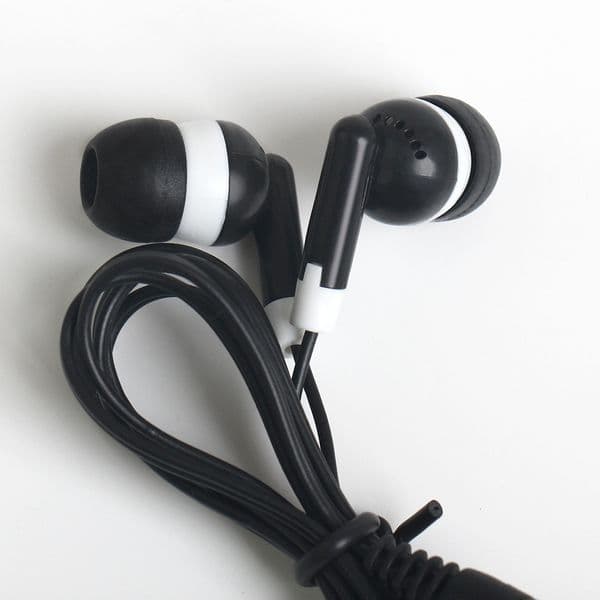 Universal Wired In-Ear Headphones with 3.5mm Jack Stereo Earphone Disposable Earbuds for Bus Train Theatre Museum School library Hotel Hospital