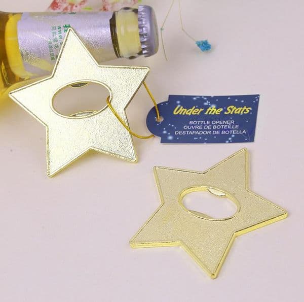 "Under The Star" Gold Star Beer Bottle Opener Party Souvenir Wedding Favors Gift And Giveaways For Guests SN1467