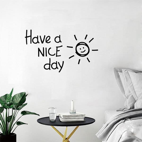 Have a nice day lovely sun vinyl Wall Sticker living room bedroom home decoration art english alphabet stickers
