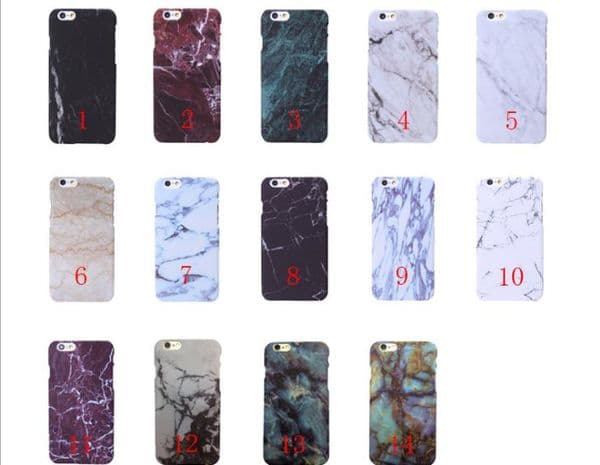 Fashion Marble Granite Stone Phone Case For iPhone 6 6SPlus Smooth Hard PC Back Cover For iPhone 7 7Plus 8 8Plus X Mobile Phone Case Cover