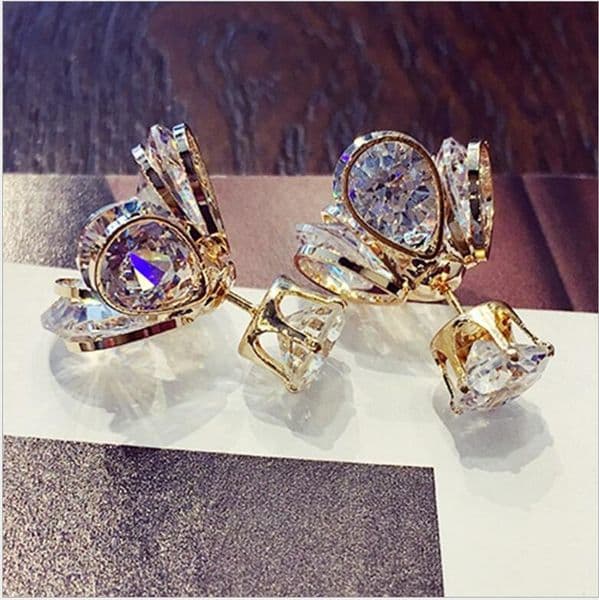 Earring Studs Mix Colors 2018 Hot Sales Stud Earrings for Women Girls Ear Rings with Rhinestone Crystal Costume Jewelry Stores Gift Ideas