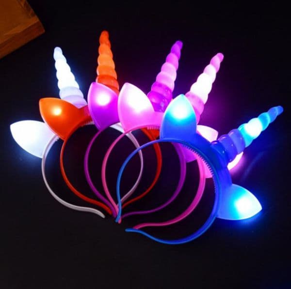 Handmade Kids Party Flash Unicorn Headband Horn Glittery Beautiful Headwear Hairband Hair Accessories SN1737