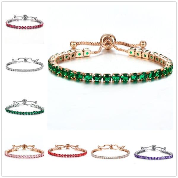 Fashioh Elegant Crystal Chain Link bracelet bangle Cubic Zircon Strand Bracelets For Women pulseiras bijoux