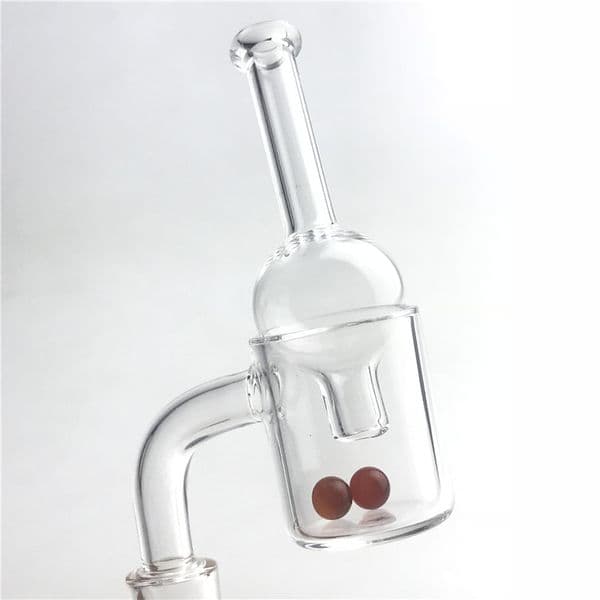 New 25mm XL Beveled Quartz Banger Ruby Terp Pearl Insert Carb Cap Nail with 2 6mm Red Ball Flat top 14mm Domeless Nails