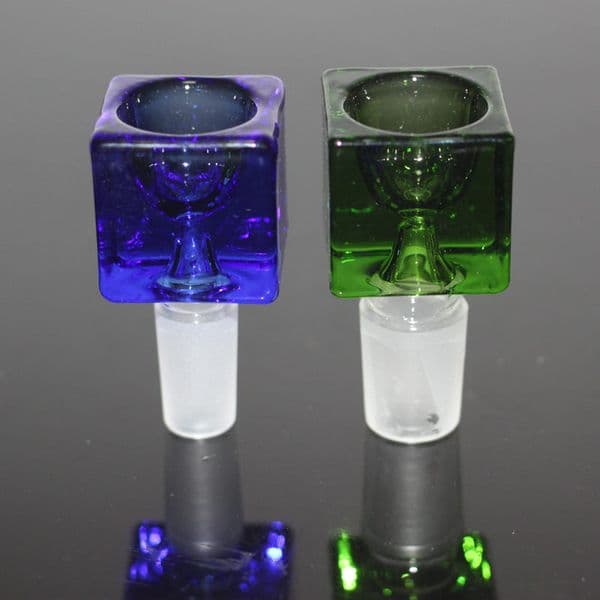 Glass Bowl for Bong bong Square Thick unique Colorful male 18mm 14mm bongs piece water pipe heady smoking accessory bowls pieces green black
