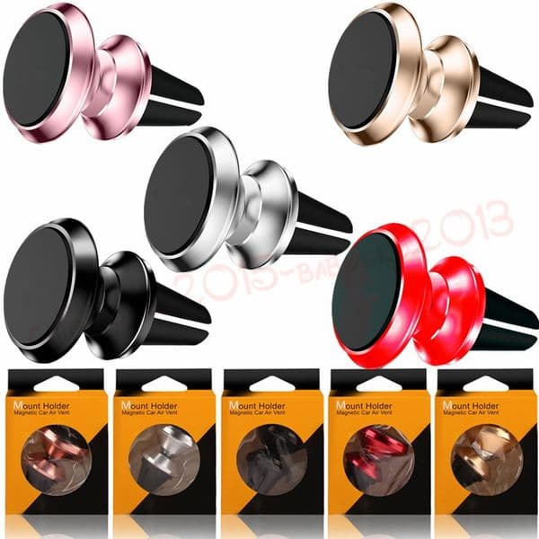 Universal Aluminum Alloy Air Vent Magnetic Car Mount Cell Phone Holder For iPhone Samsung GPS Devices Car Phone Magnet Stand Holders